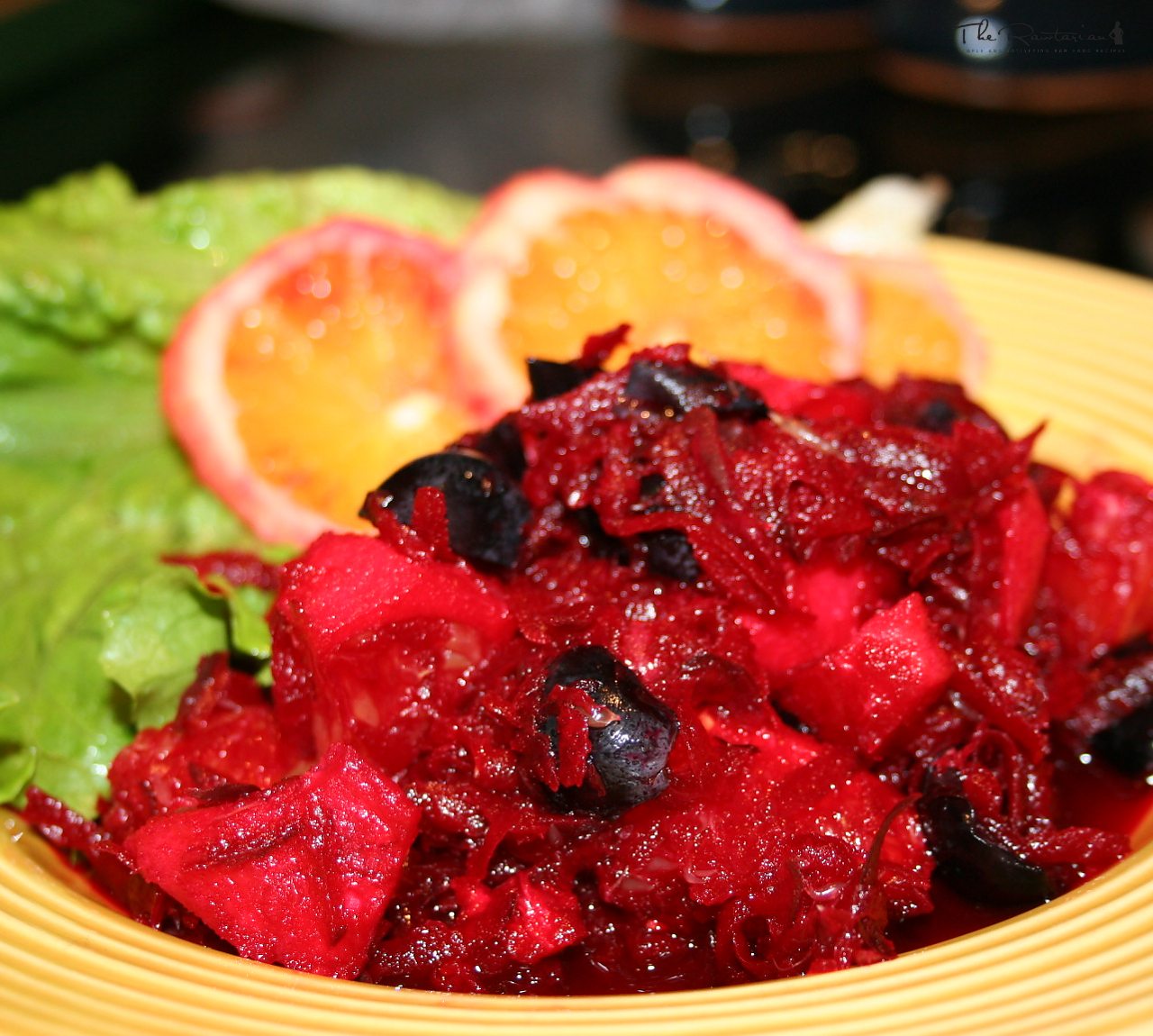 Beetroot Orange & Black Grape salad | The Rawtarian