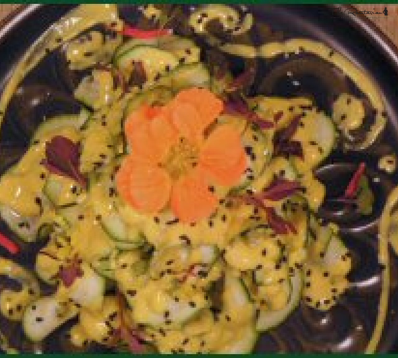 Zucchini Fettuccine with Sesame Mango Sauce | The Rawtarian