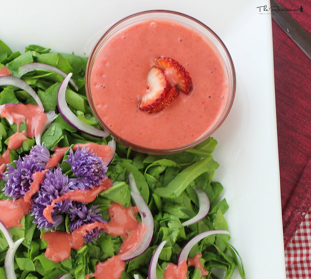 Raw strawberry vinaigrette salad dressing recipe The Rawtarian